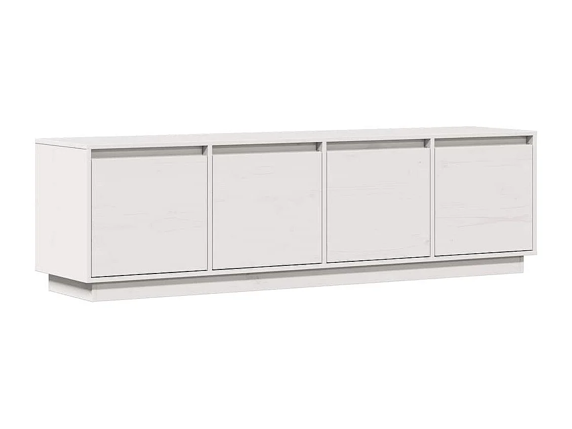 TV-Schrank Weiß 156x37x45 cm Massivholz Kiefer