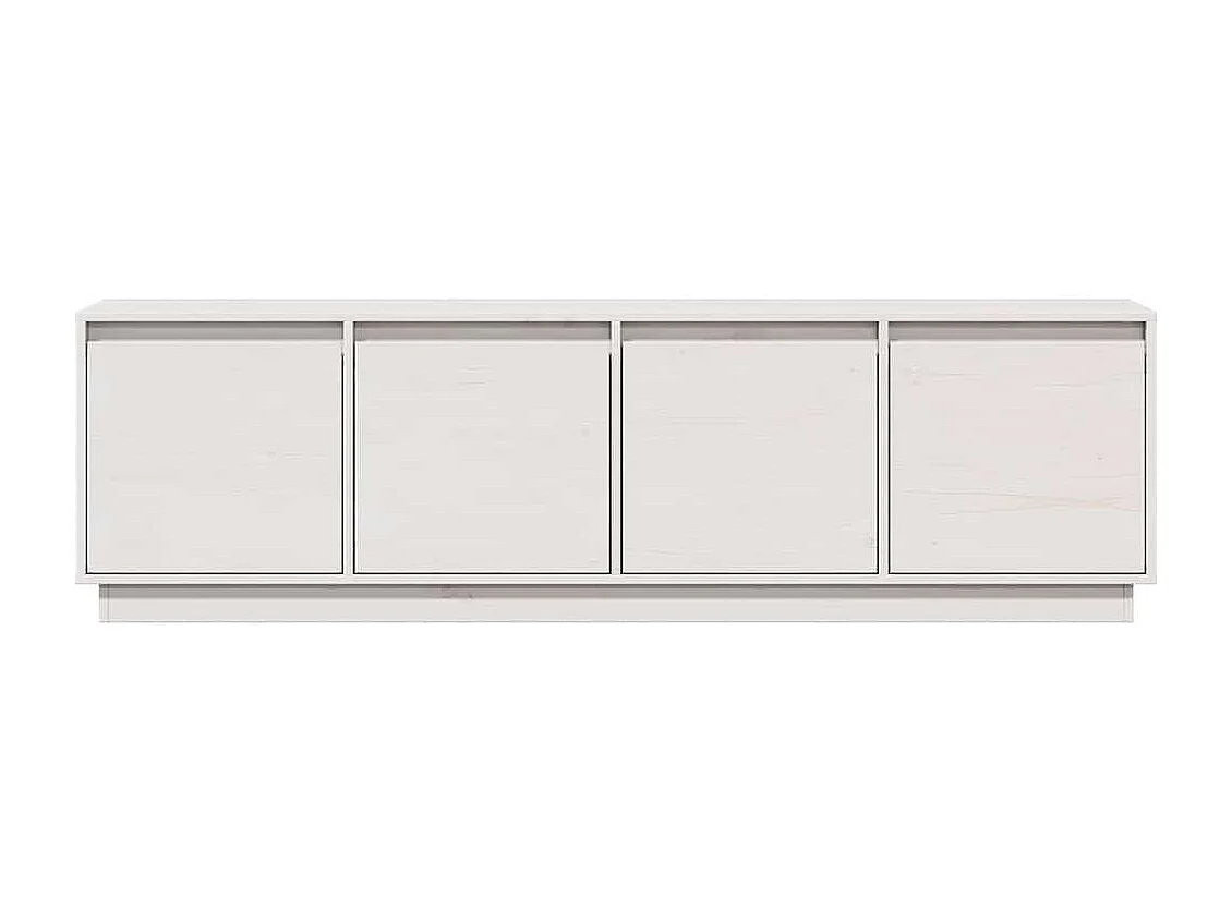 TV-Schrank Weiß 156x37x45 cm Massivholz Kiefer