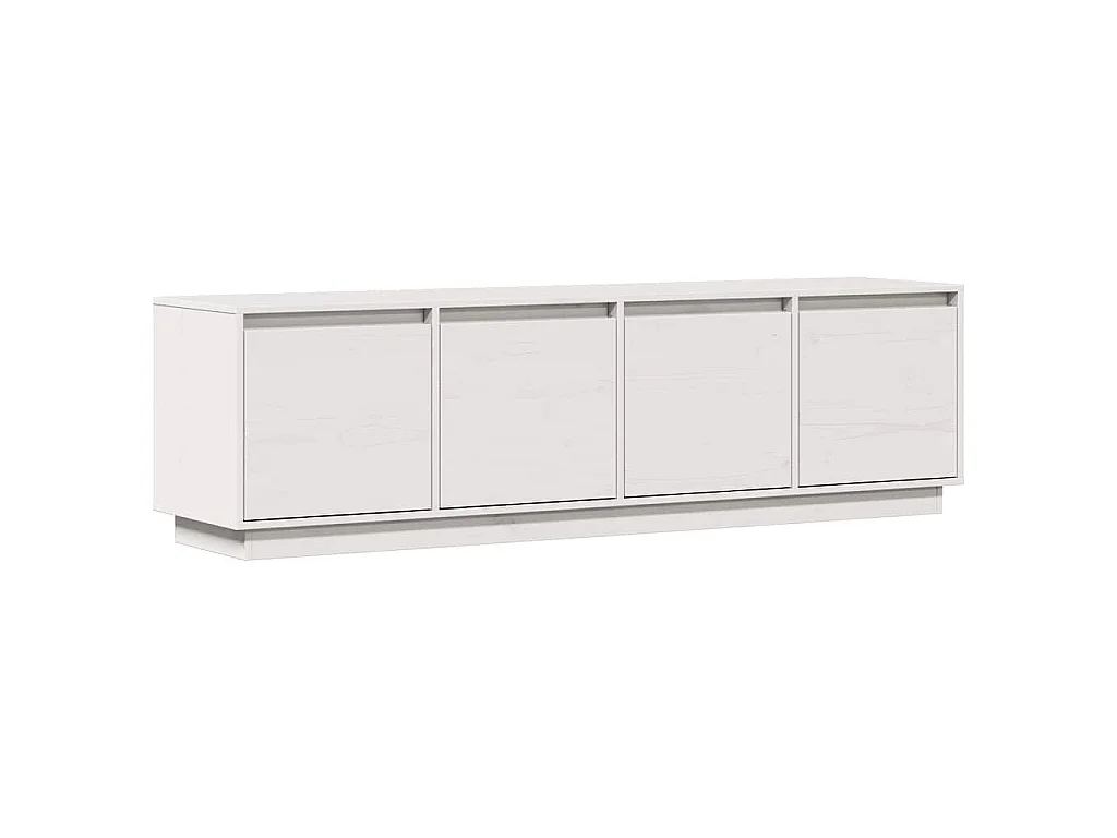TV-Schrank Weiß 156x37x45 cm Massivholz Kiefer