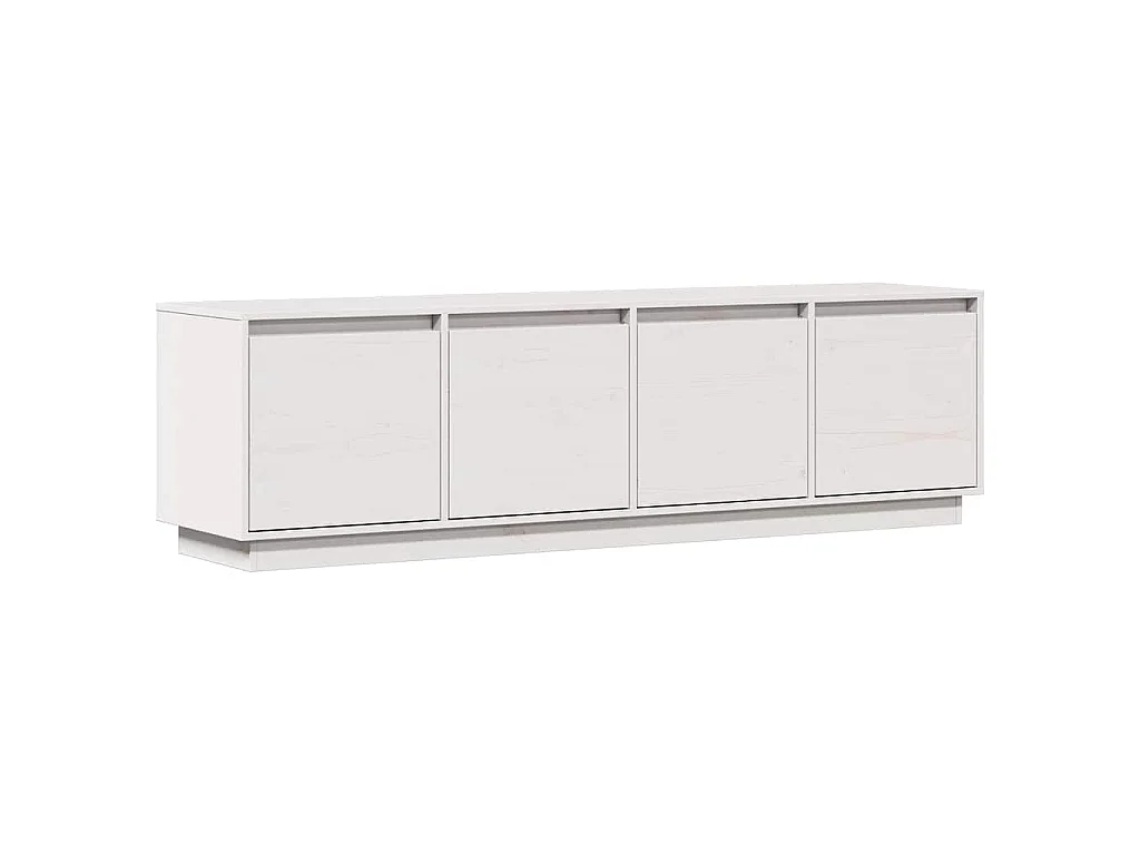 Mueble de TV madera maciza de pino blanco 156x37x45 cm