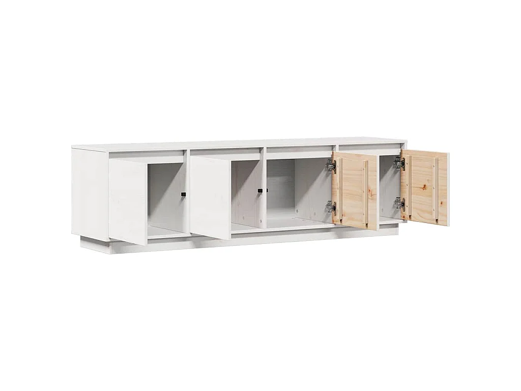 Mueble de TV madera maciza de pino blanco 156x37x45 cm