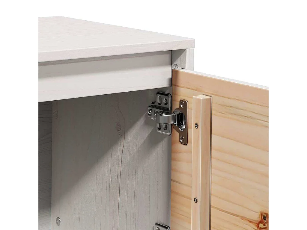 Mueble de TV madera maciza de pino blanco 156x37x45 cm