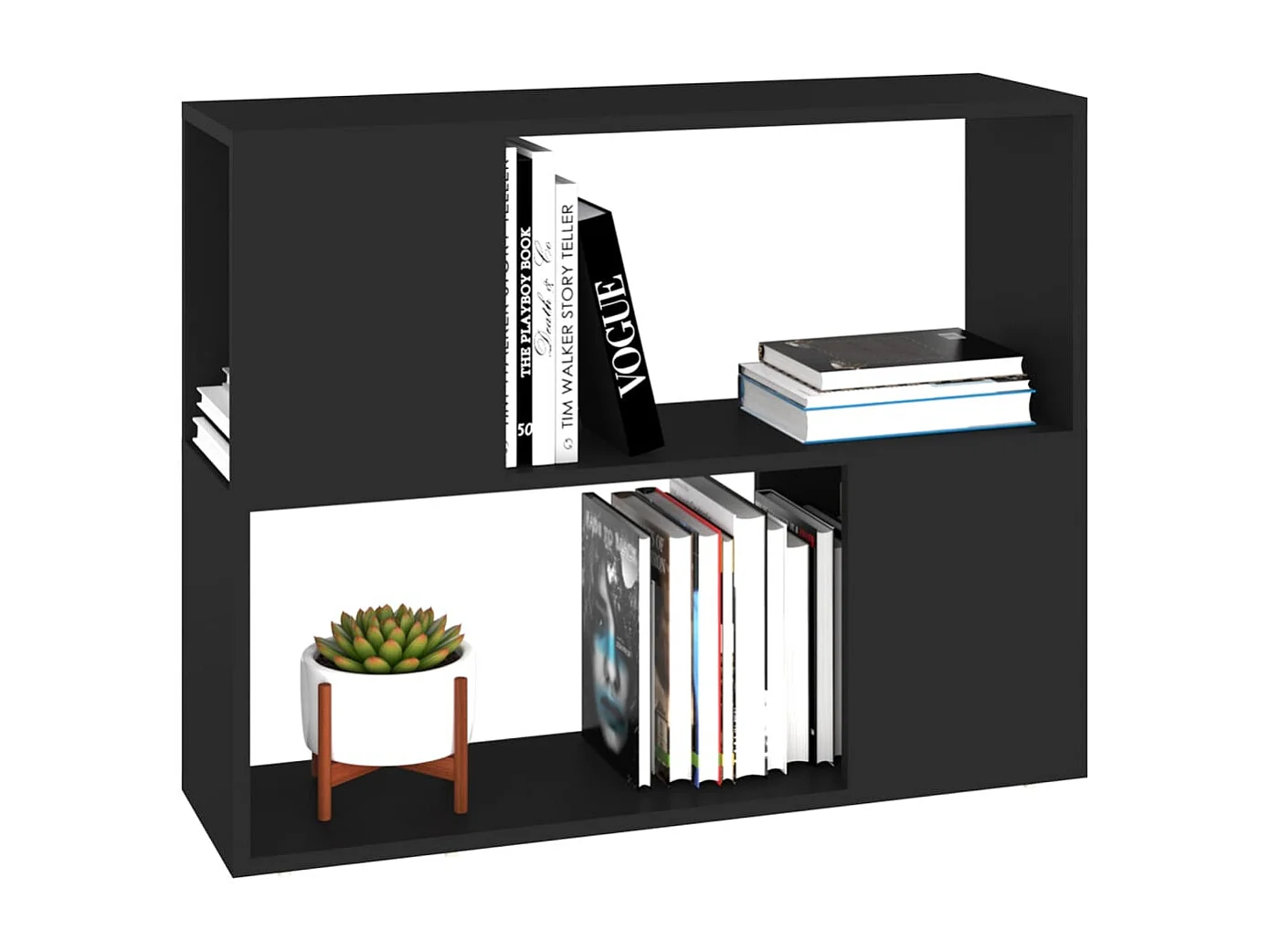 Tv-meubel 80x24x63 cm bewerkt hout zwart