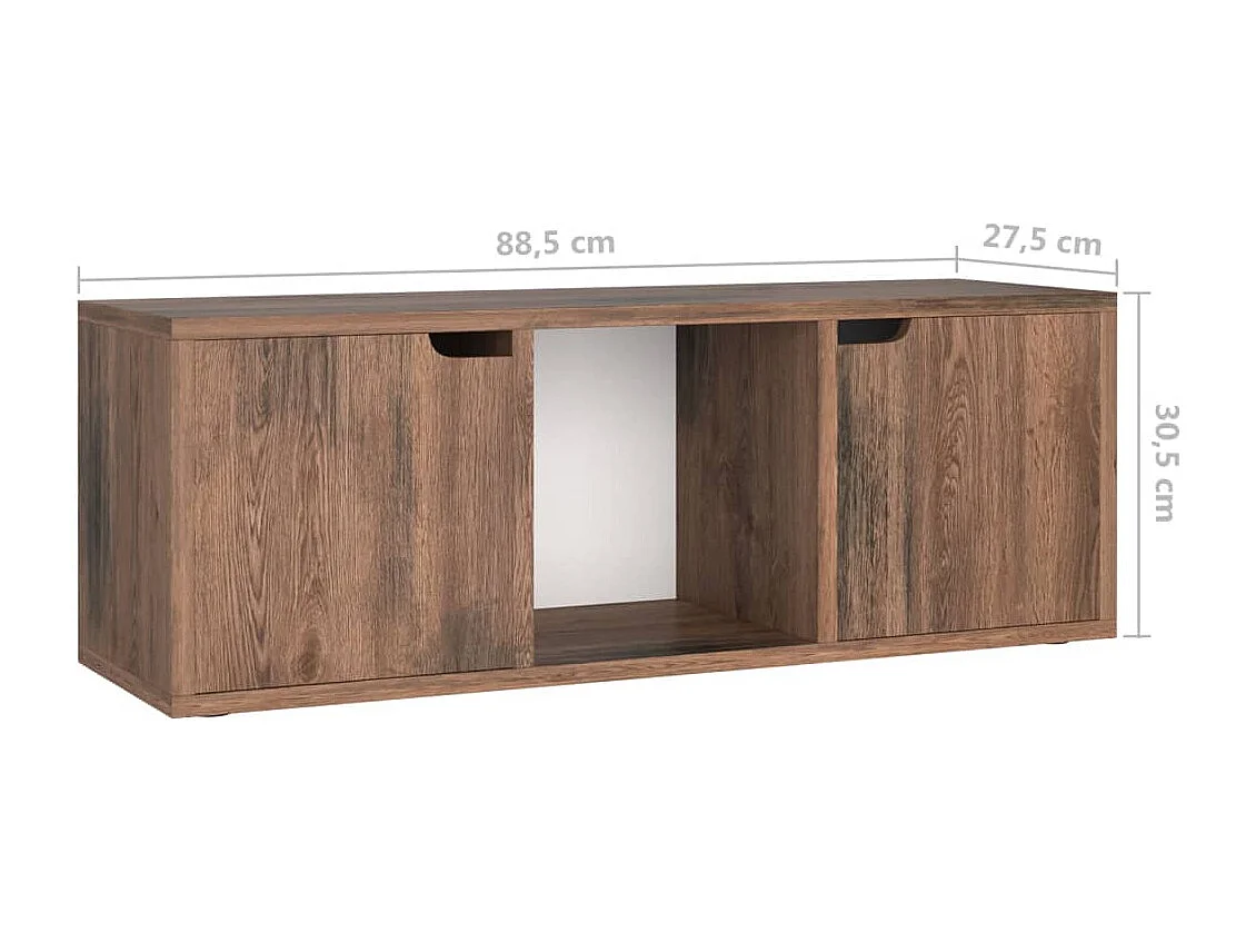 Móvel de TV 88,5x27,5x30,5 cm contraplacado carvalho fumado