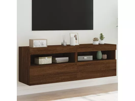 Kauf Unique TV-Wandschränke mit LED-Leuchten 2 Stk. Braun Eichen-Optik