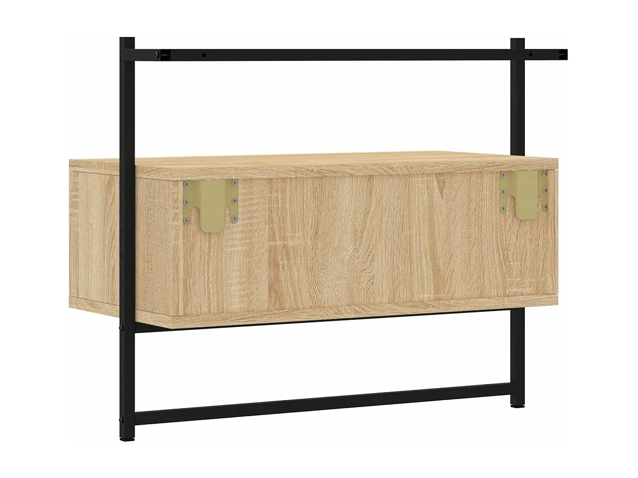 Mueble TV de pared madera ingeniería roble Sonoma 60,5x30x51 cm