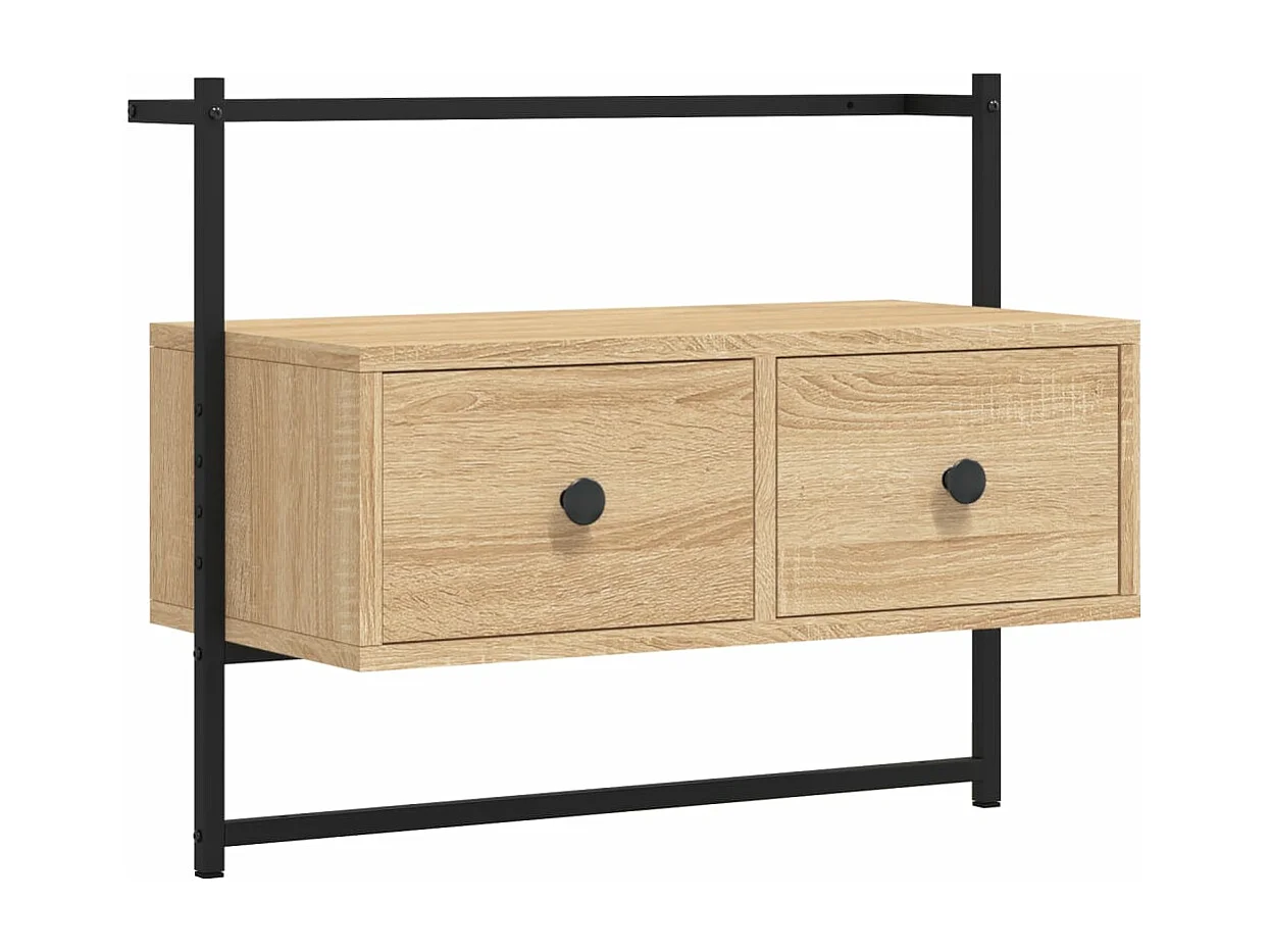 Meuble TV mural chêne sonoma 60,5x30x51 cm bois d'ingénierie