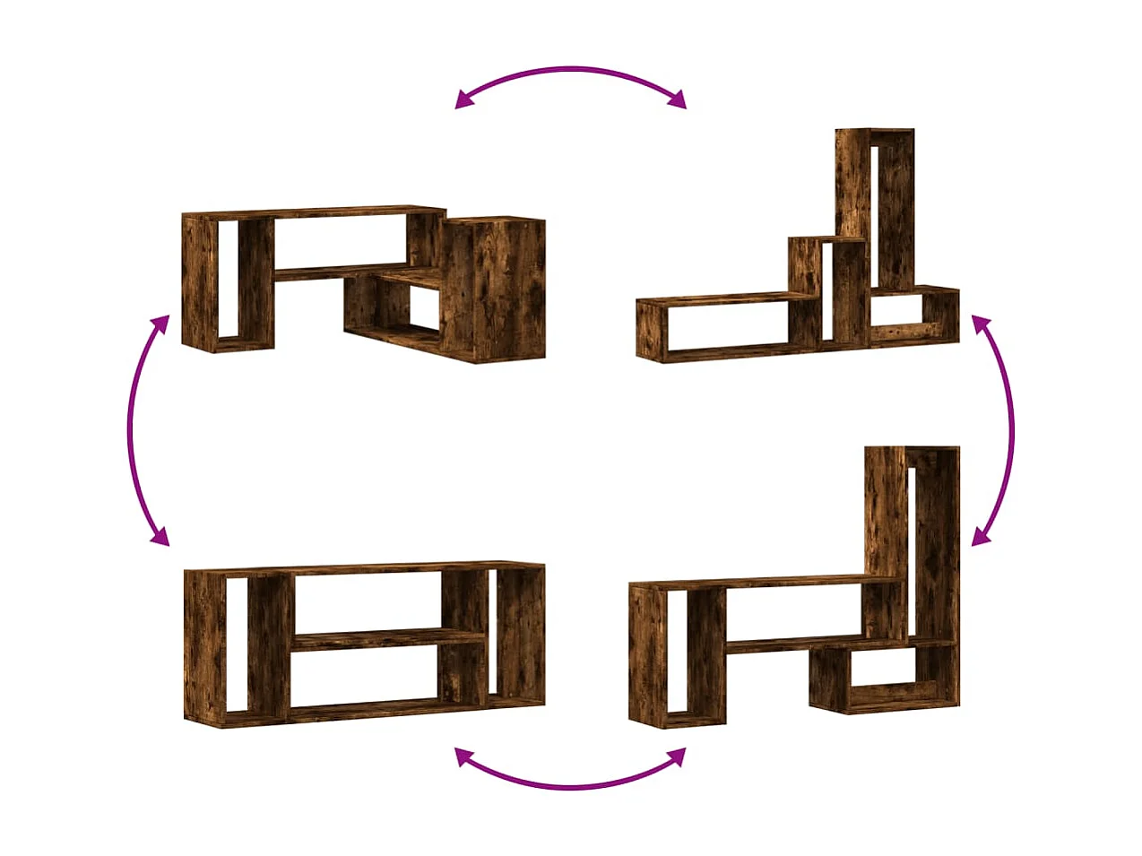 TV-Schränke 2 Stk. Räuchereiche 100x30x50 cm Holzwerkstoff
