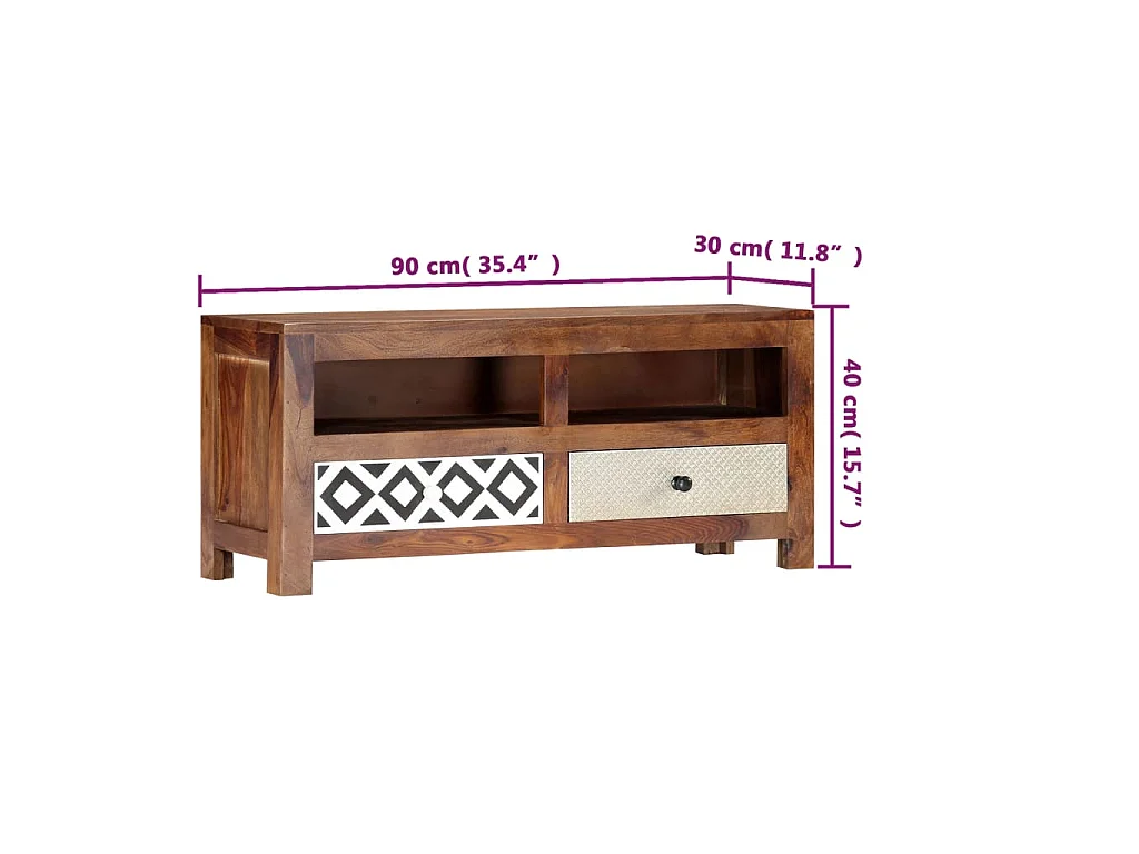 Tv-meubel 90x30x40 cm massief acaciahout