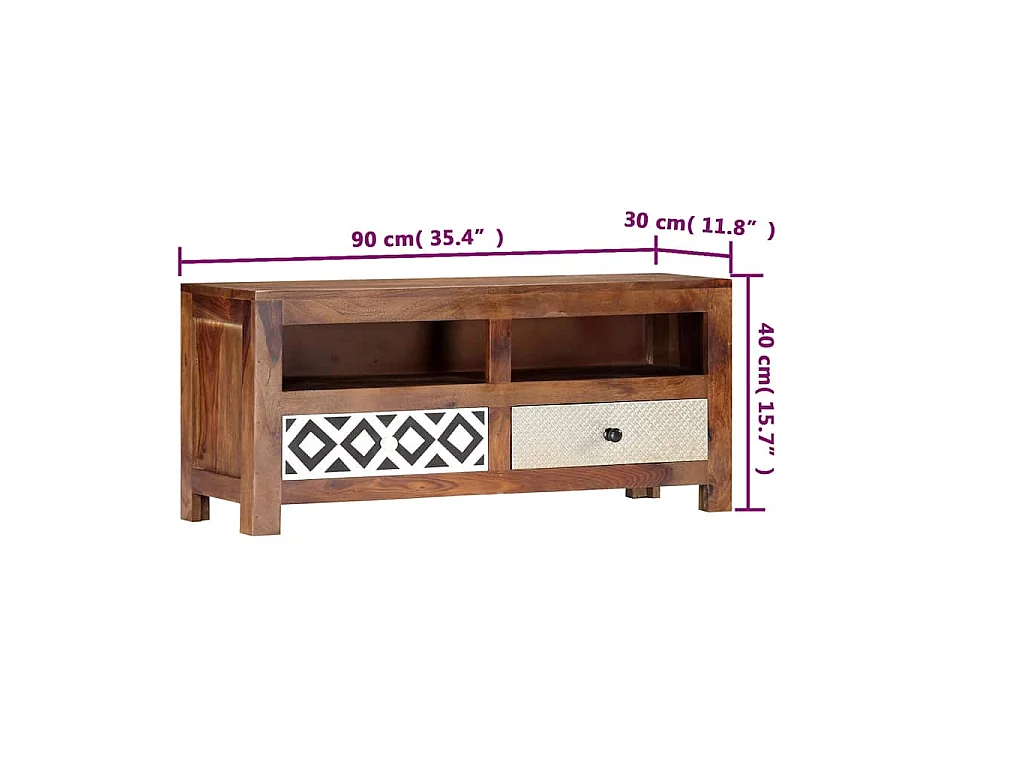 Tv-meubel 90x30x40 cm massief acaciahout