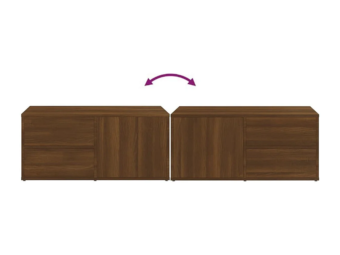 TV-Schrank Braun Eichen-Optik 80x34x36 cm Holzwerkstoff