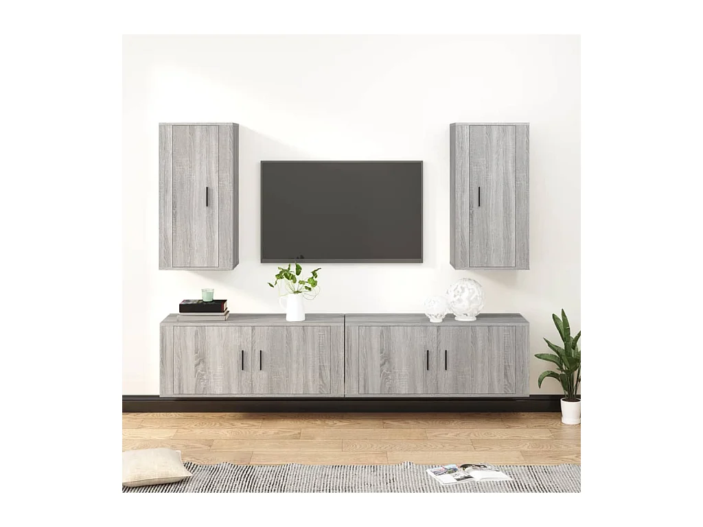 Ensemble de meubles TV 4 pcs Sonoma gris Bois d'ingénierie