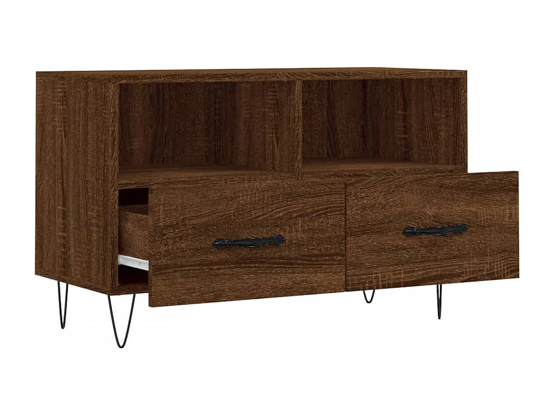 Meuble TV Chêne marron 80x36x50 cm Bois d'ingénierie