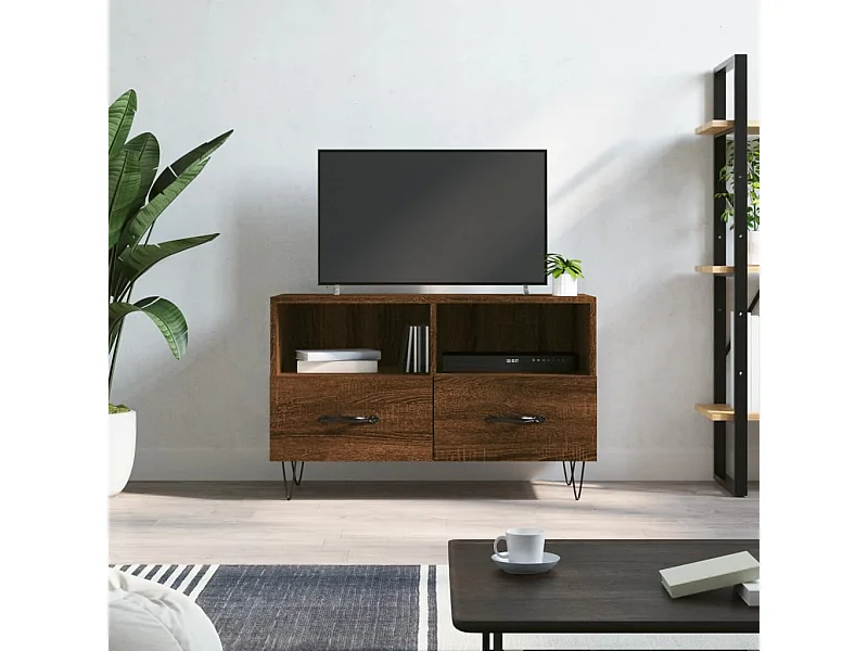 TV-Schrank Braun Eichen-Optik 80x36x50 cm Holzwerkstoff