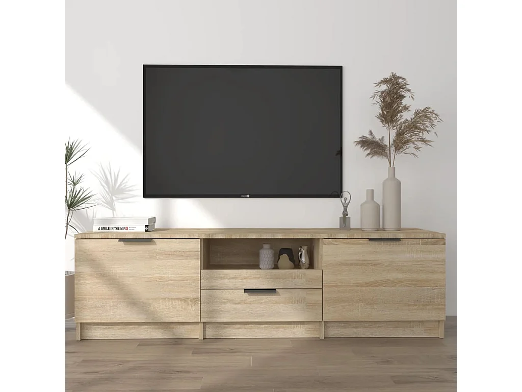 Meuble TV Chêne Sonoma 140x35x40 cm Bois d'ingénierie