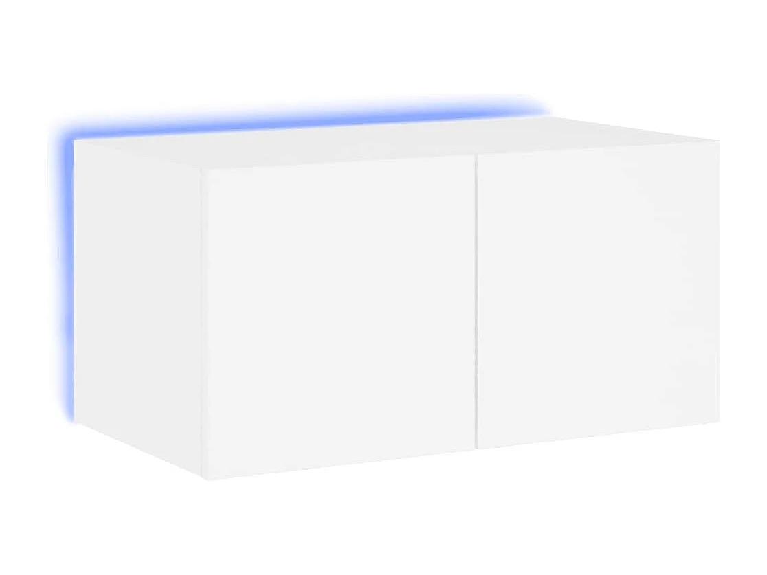 Móvel de parede para TV com luzes LED 60x35x31 cm branco