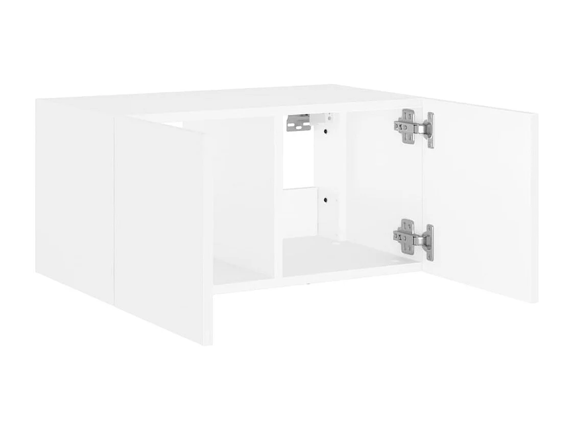 Móvel de parede para TV com luzes LED 60x35x31 cm branco