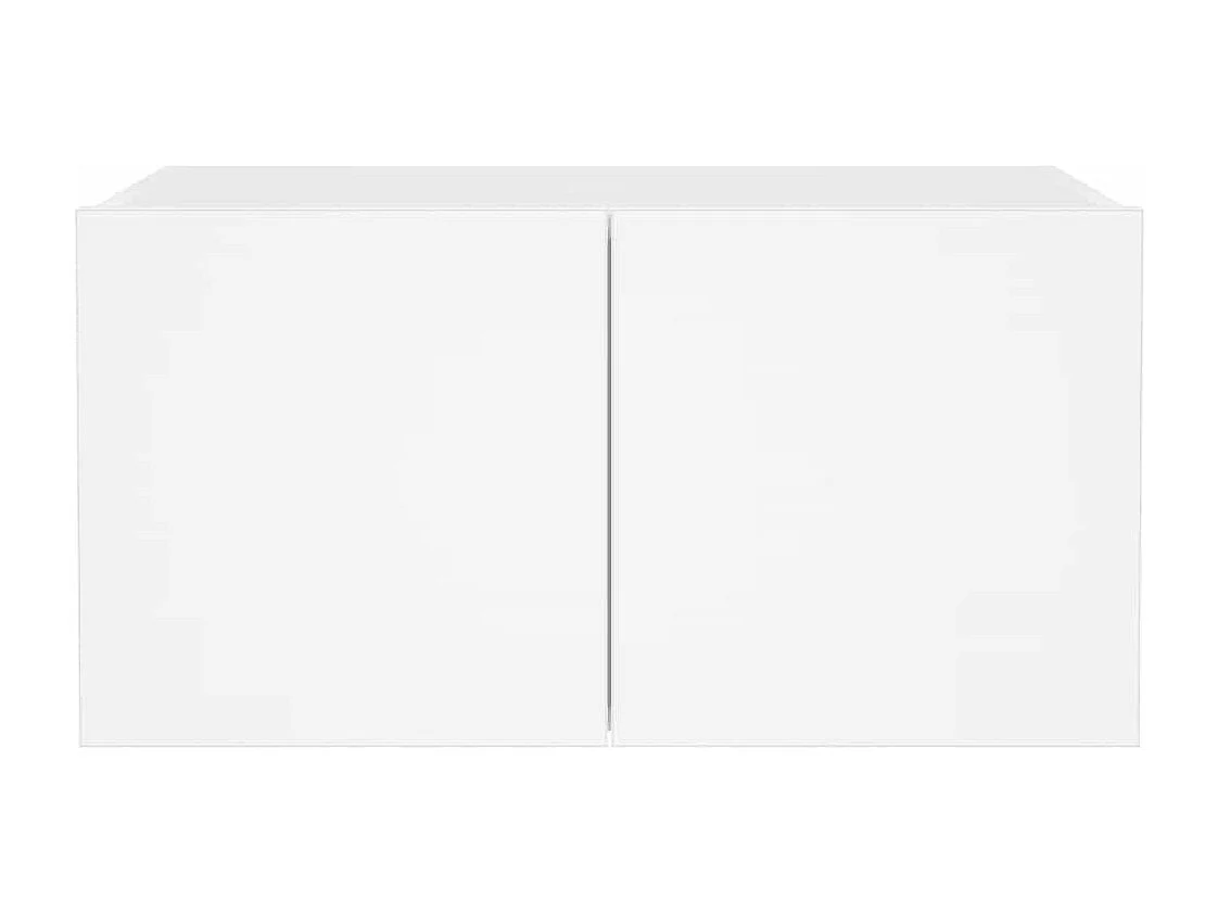 Móvel de parede para TV com luzes LED 60x35x31 cm branco