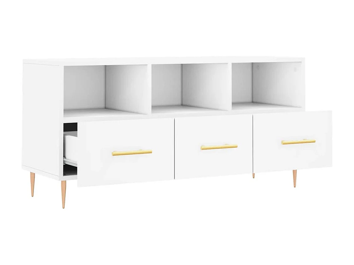 Meuble TV blanc 102x36x50 cm bois d'ingénierie