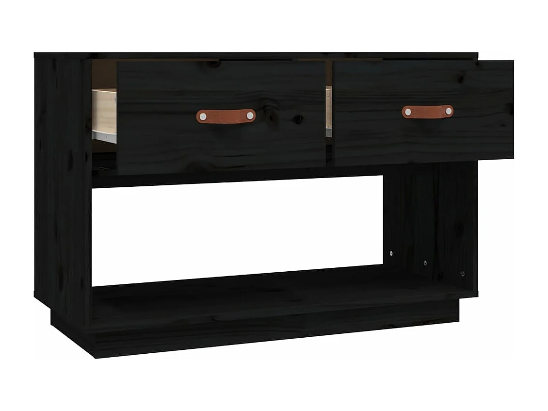 Meuble TV Noir 90x40x60 cm Bois de pin massif