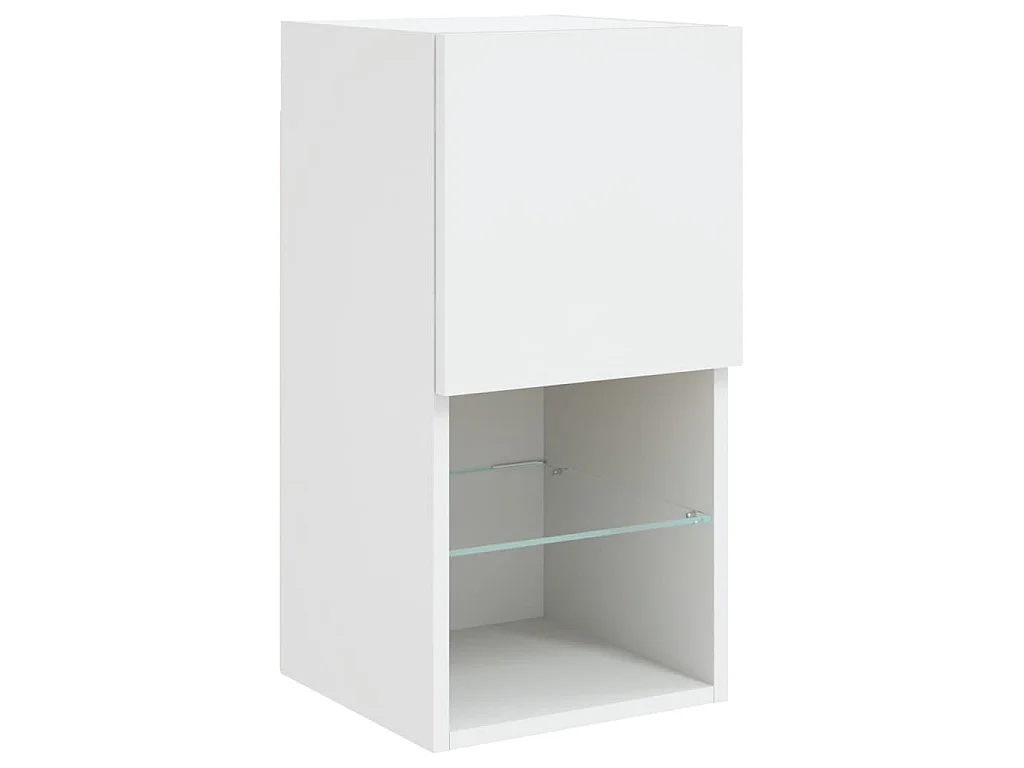 Meubles TV avec lumières LED 2 pcs blanc 30,5x30x60 cm