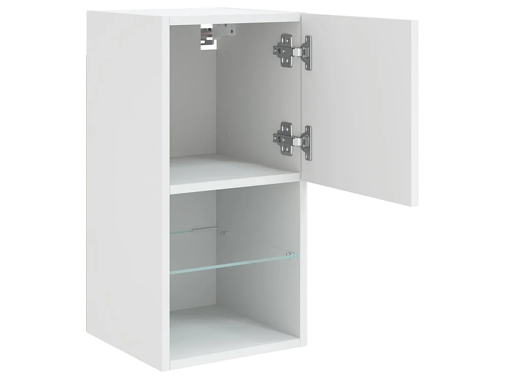 Meubles TV avec lumières LED 2 pcs blanc 30,5x30x60 cm