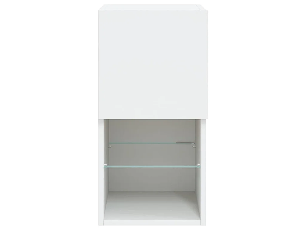 Meubles TV avec lumières LED 2 pcs blanc 30,5x30x60 cm
