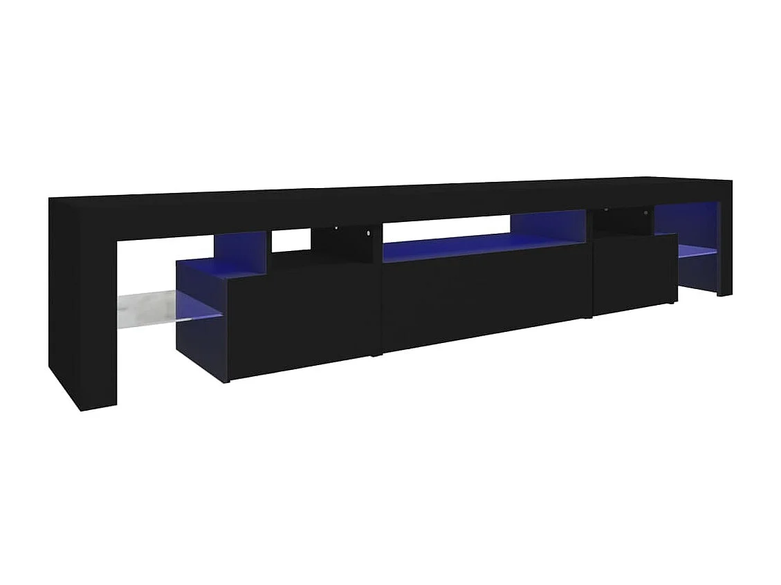 TV-Schrank mit LED-Leuchten Schwarz 215x36,5x40 cm