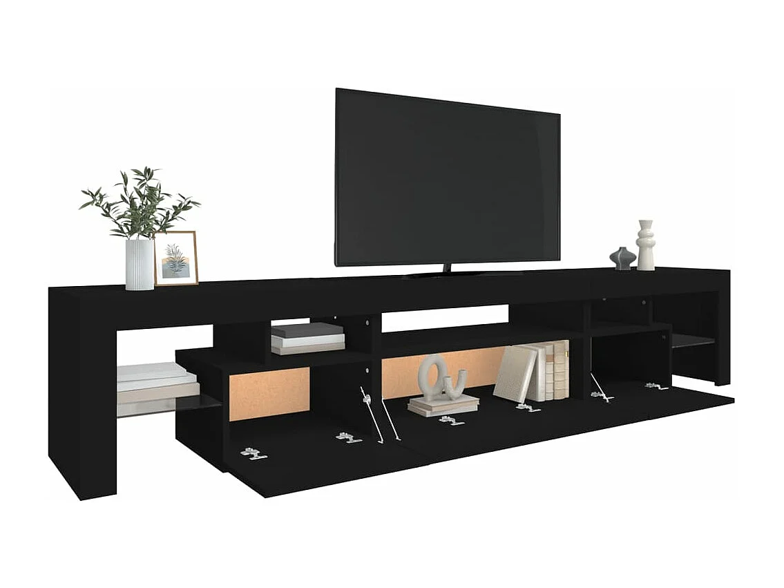 TV-Schrank mit LED-Leuchten Schwarz 215x36,5x40 cm