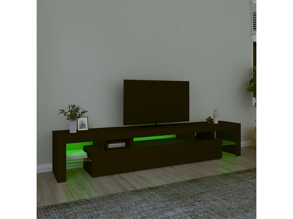 TV-Schrank mit LED-Leuchten Schwarz 215x36,5x40 cm