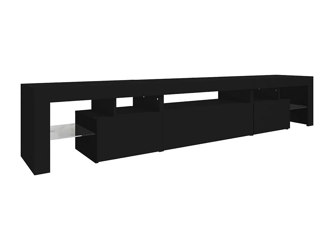 TV-Schrank mit LED-Leuchten Schwarz 215x36,5x40 cm