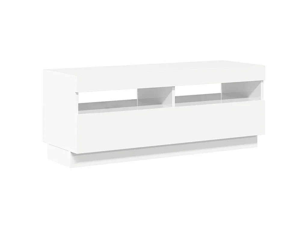 Mobile Porta TV con Luci LED Bianco Lucido 100x35x40 cm