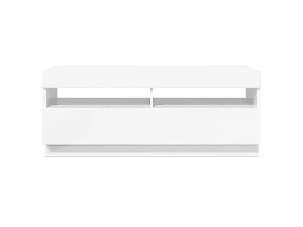 Mobile Porta TV con Luci LED Bianco Lucido 100x35x40 cm