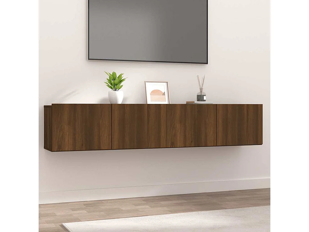 Tv-meubelen 2 st 80x30x30 cm bewerkt hout bruin eikenkleur