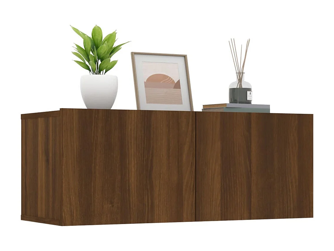 Tv-meubelen 2 st 80x30x30 cm bewerkt hout bruin eikenkleur