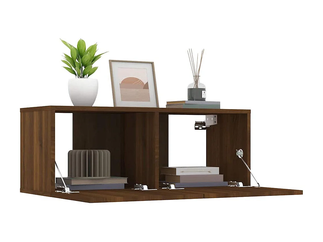 Tv-meubelen 2 st 80x30x30 cm bewerkt hout bruin eikenkleur