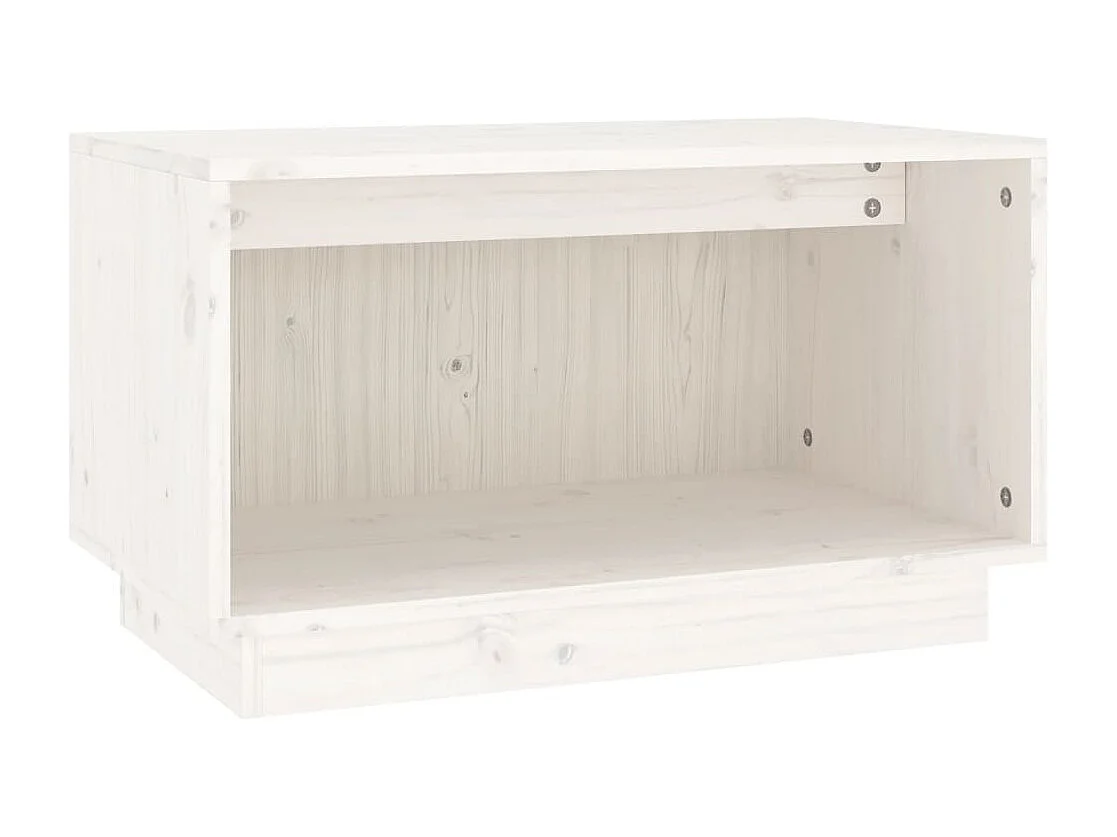 Meuble TV Blanc 60x35x35 cm Bois de pin massif