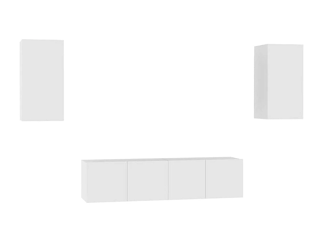 4-tlg. TV-Schrank-Set Weiß Holzwerkstoff