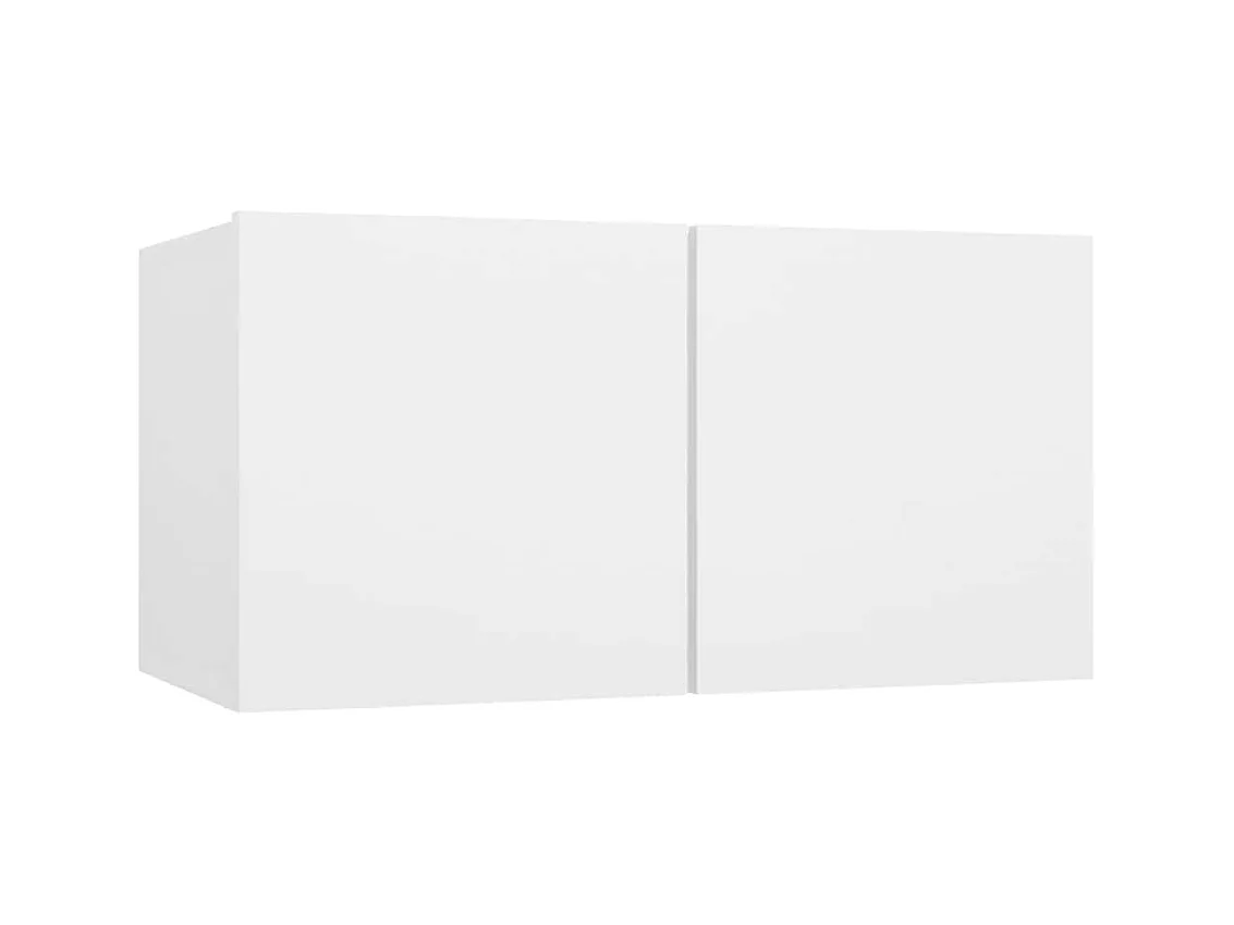 4-delige Tv-meubelset bewerkt hout wit