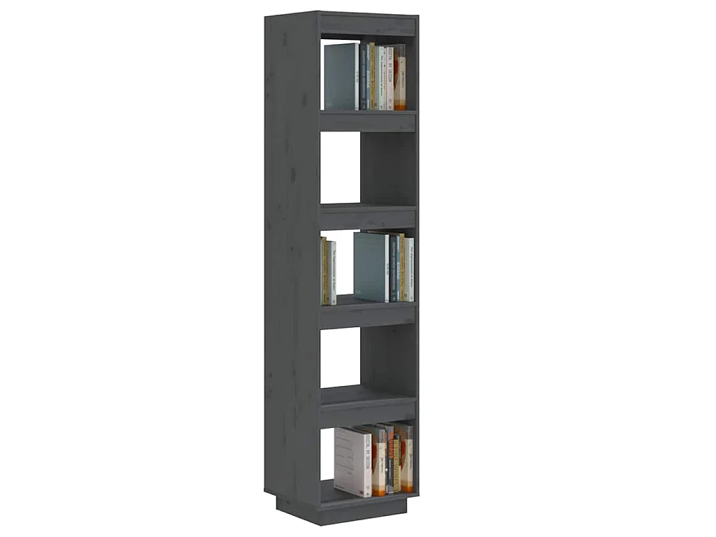 Bibliothèque/Séparateur de pièce Gris 40x35x167 cm Pin solide