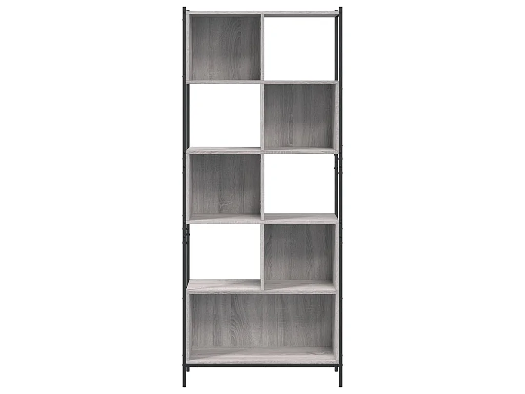 Boekenkast 72x28x172 cm bewerkt hout grijs sonoma eikenkleurig