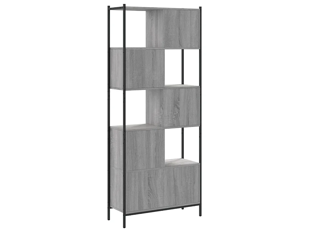Boekenkast 72x28x172 cm bewerkt hout grijs sonoma eikenkleurig