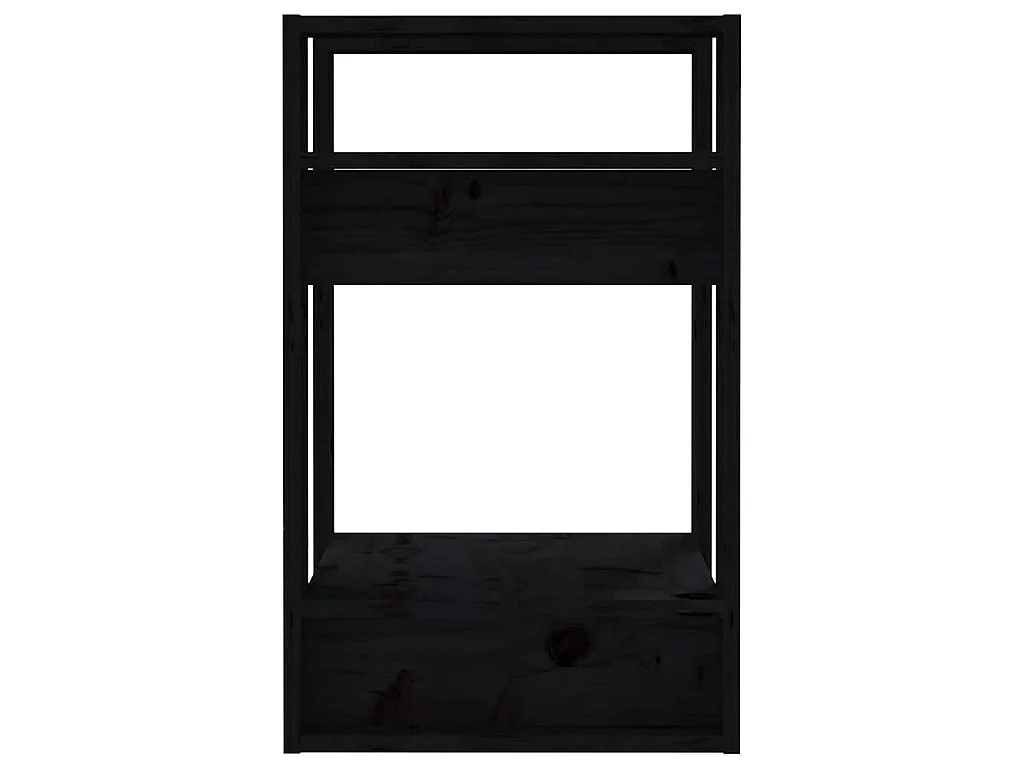 Bibliothèque/Séparateur de pièce Noir 41x35x57 cm Pin massif