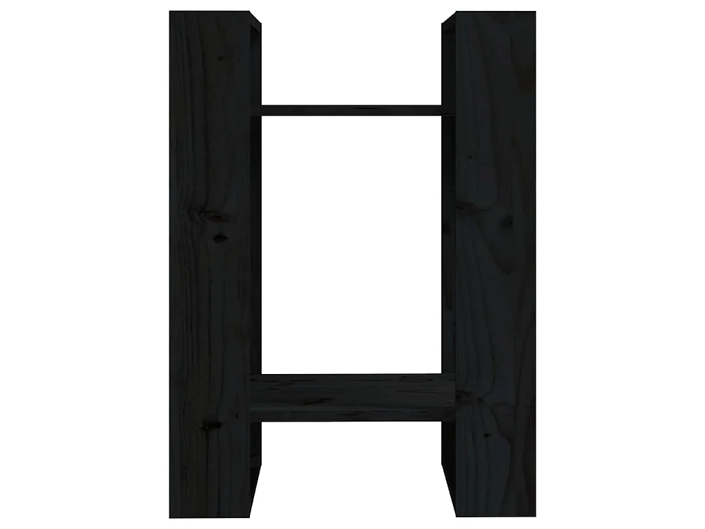 Bibliothèque/Séparateur de pièce Noir 41x35x57 cm Pin massif