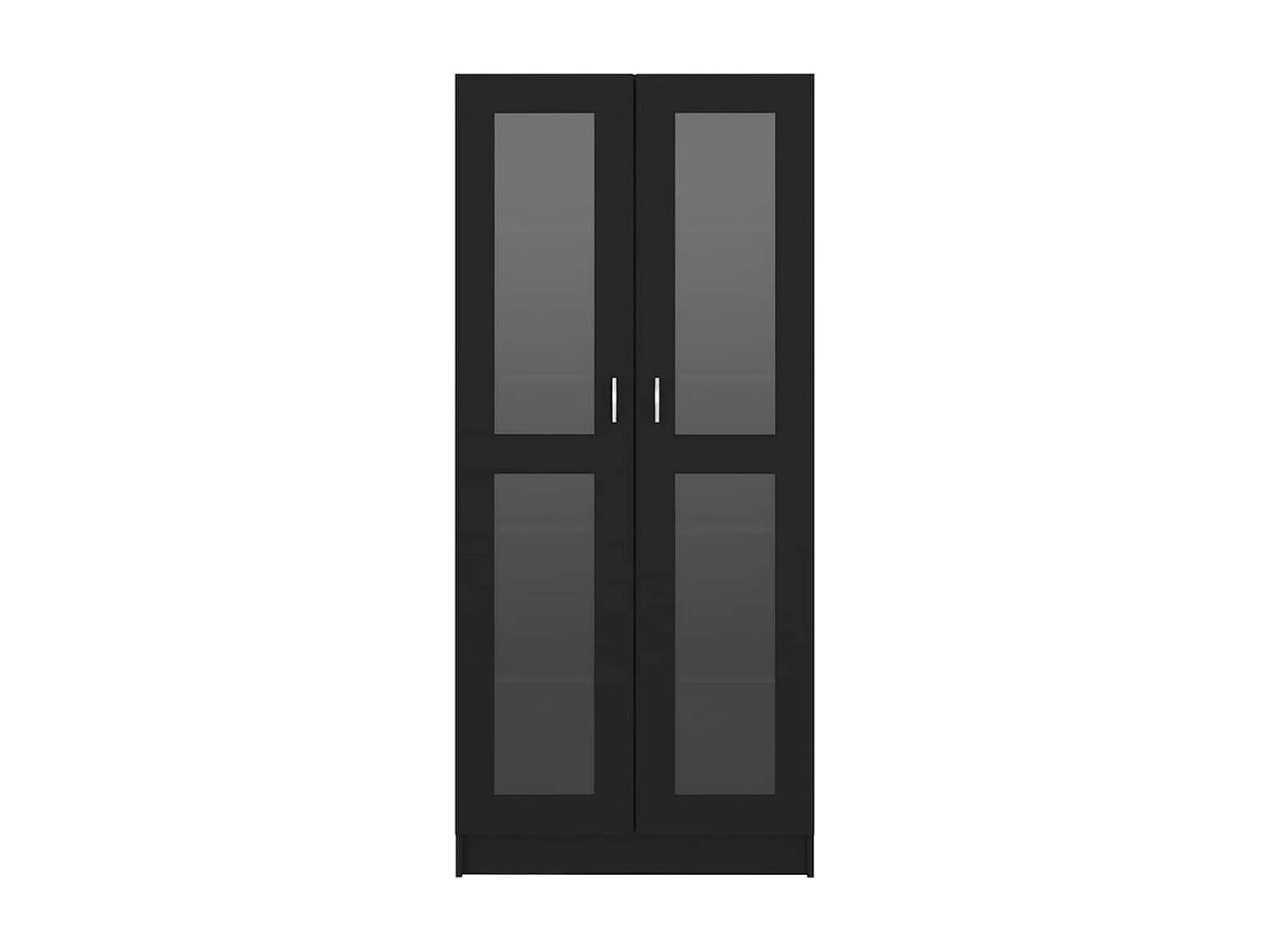 Armadietto con Vetrina Nero 82,5x30,5x185cm Legno Multistrato