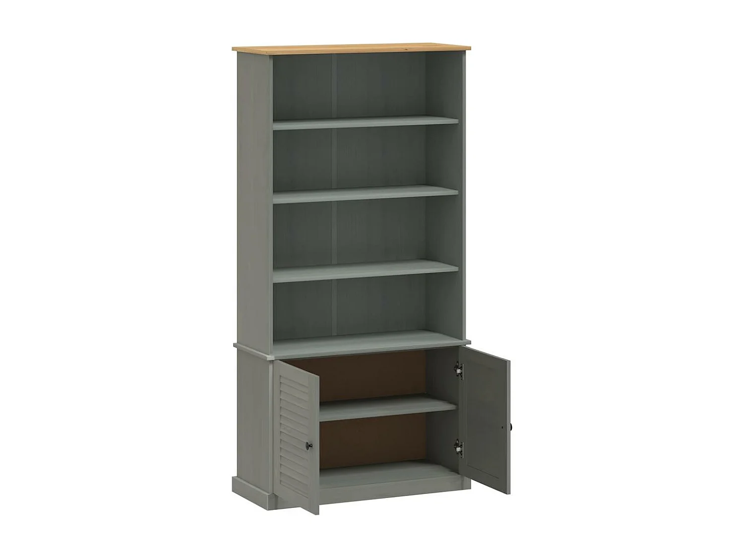 Boekenkast VIGO 85x35x170 cm massief grenenhout grijs