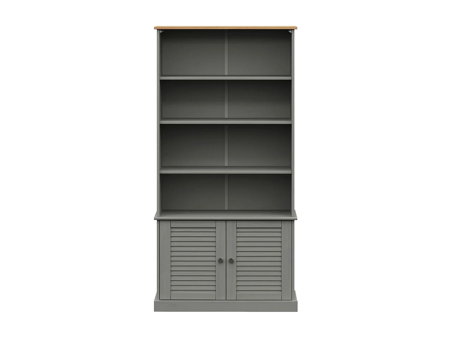 Bücherregal VIGO Grau 85x35x170 cm Massivholz Kiefer