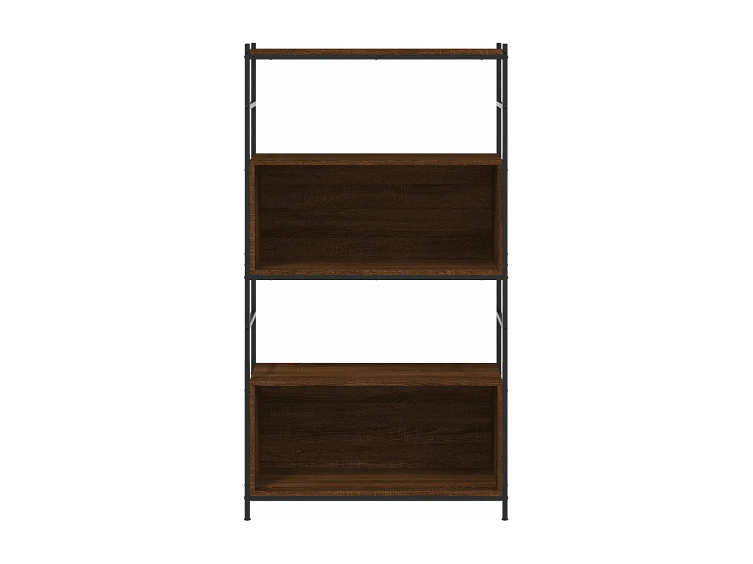 Boekenkast 80x30x145,5 cm bewerkt hout en ijzer bruin eikenkleur