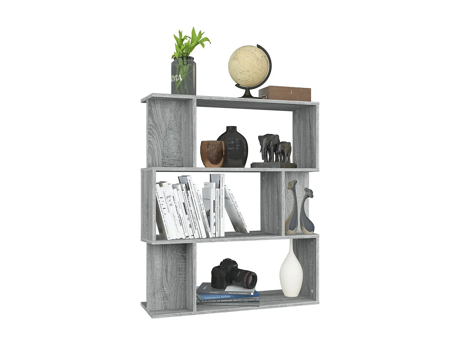 Bücherregal/Raumteiler Grau Sonoma 80x24x96 cm Holzwerkstoff