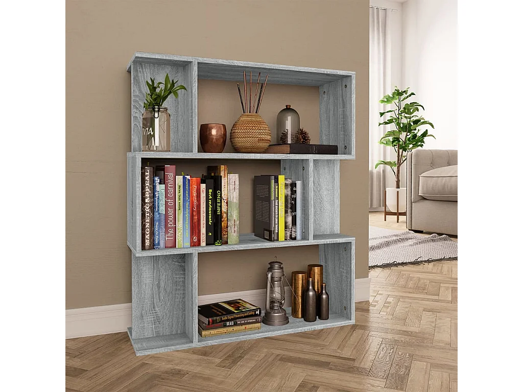 Bibliothèque/Cloison Sonoma gris 80x24x96 cm Bois d'ingénierie